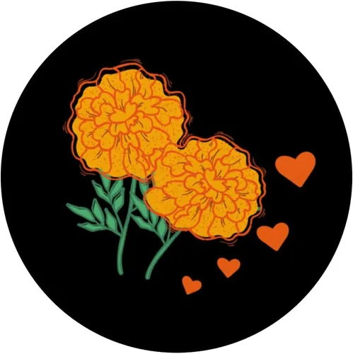 Miniatura 3 de Flores de caléndula mexicanas lindas naranjas para mujeres y niñas, México PopSockets intercambiables PopGrip
