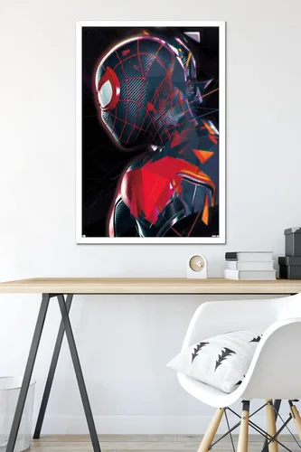 Miniatura 6 de Trends International Marvel's Spider-Man: Miles Morales - Póster de pared de perfil, 22.37 x 34.00 pulgadas, versión enmarcada en blanco