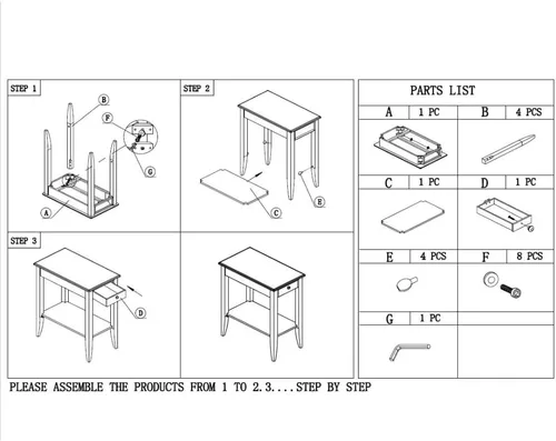 Miniatura 3 de Frenchi Furniture Mesa auxiliar, cereza oscura