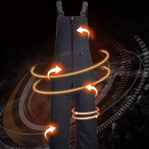 Miniatura 7 de Overol con peto de esquí de nieve para mujer, impermeable, resistente al viento, aislado, informal, holgado, pantalones de snowboard