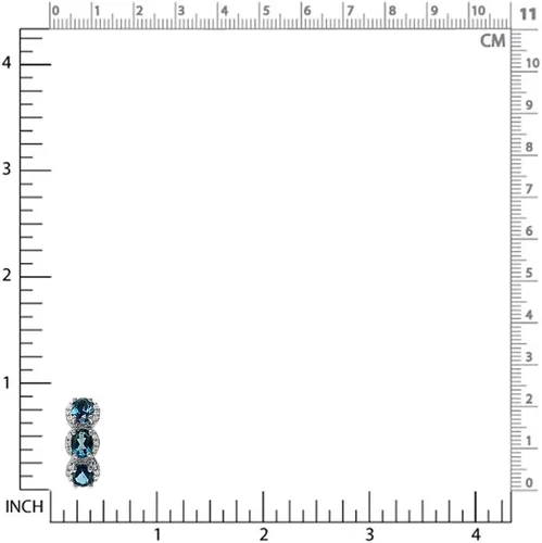 Miniatura 2 de Silvershake - Pendientes de aro de plata de ley 925 chapados en oro blanco con 3 piedras preciosas verticales para bodas o aniversarios