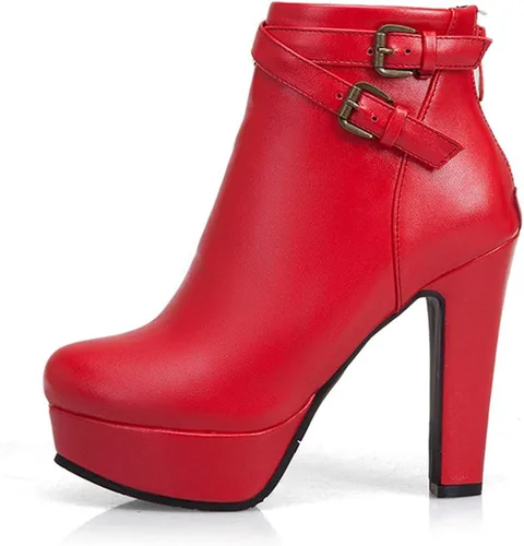 Miniatura 2 de Scaoruki Zapatos de otoño de moda para mujer, botines de tacón de bloque