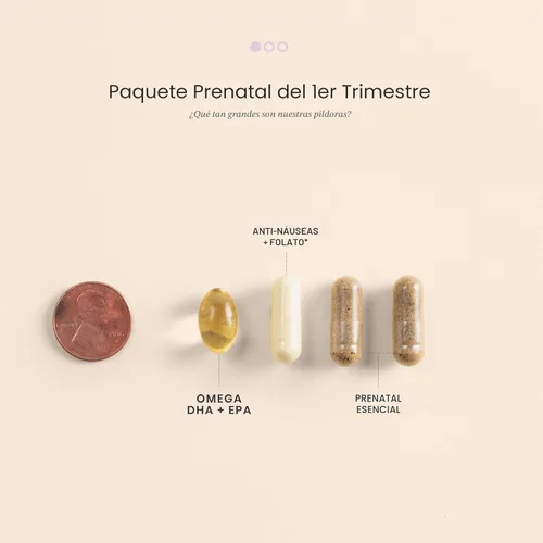 Miniatura 7 de Perelel Paquete prenatal del primer trimestre, multivitamínico con folato, vitamina D, Omega 3, hierro y jengibre, apoyo nutricional