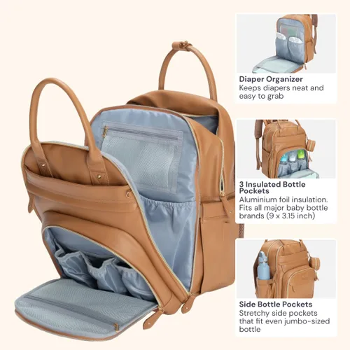 Miniatura 68 de BabbleRoo - Mochila para pañales - Bolso de viaje con artículos esenciales para bebés - Mochila multifunción resistente al agua, bolso de viaje