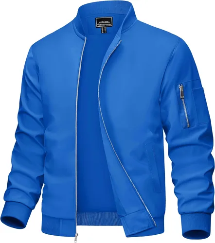 Miniatura 25 de MAGCOMSEN Chaqueta para hombre, ligera, cortavientos, chaqueta bomber resistente al viento, chaqueta casual con cremallera, abrigos ropa exterior