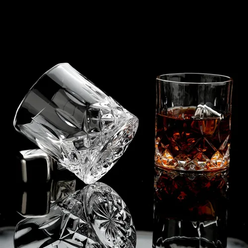 Miniatura 8 de Piedras de whisky, juego de regalo de vidrio de whisky, piedras escalofriantes en caja de madera hecha a mano, fresco sin dilución, juego de 2 vasos