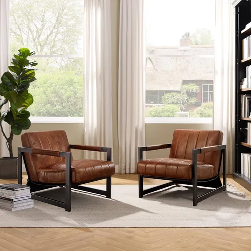 Miniatura 17 de Art Leon Silla de acento moderna de mediados de siglo, de piel sintética, con patas de metal negro, silla lateral única de salón para sala de estar