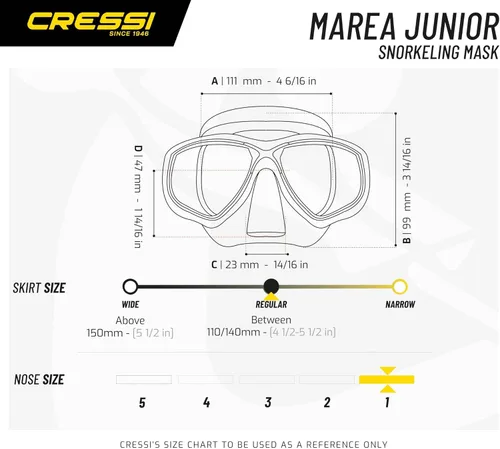Miniatura 5 de Cressi MAREA JR, Máscara suave de snorkel para niños y jóvenes - Cressi: calidad italiana desde 1946