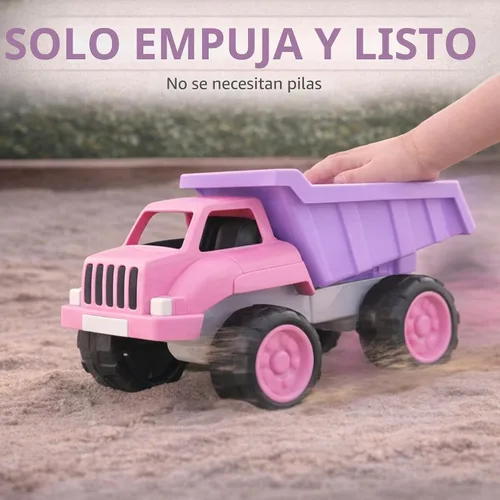 Miniatura 5 de Liberty Imports Camión volquete grande de plástico en color rosa para niños pequeños y niñas – Volquete inclinable grande, vehículo de juguete