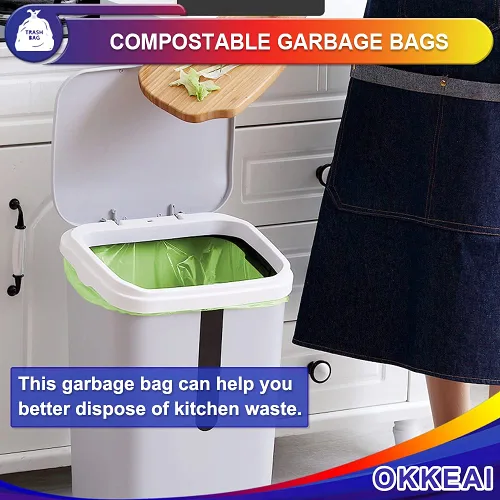 Miniatura 6 de OKKEAI Bolsas de basura pequeñas de 3 galones, 100 unidades, bolsas de basura pequeñas, bolsas de basura pequeñas de 10 litros, para baño, cocina