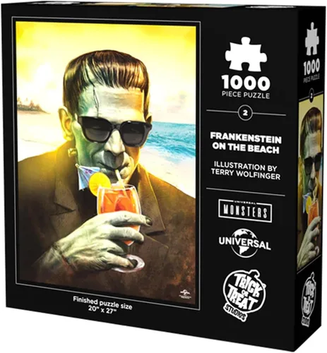 Miniatura 3 de Trick Or Treat Studios Universal Monsters Frankenstein at The Beach - Rompecabezas de 1000 piezas