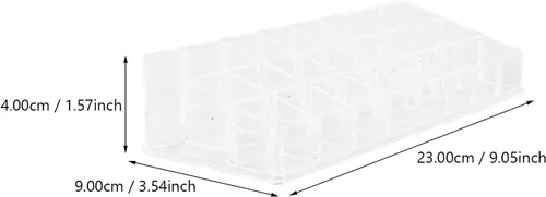 Miniatura 2 de Acrylic Lipstick Organizer Box 24-Grid Makeup Holder Multigrid Cosmetic Display Case Desktop Storage for Lip Gloss and Nail Polish