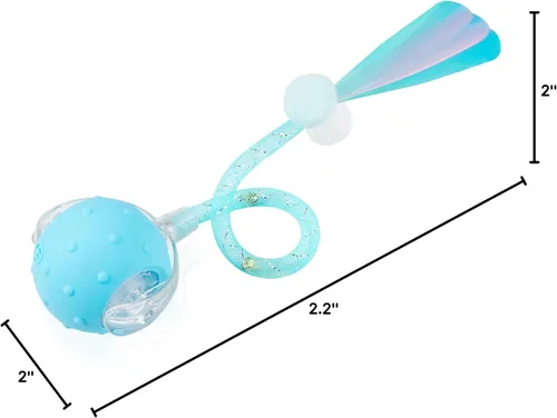 Miniatura 7 de Pelota interactiva de juguetes para gatos de interior, juguete de bola móvil automática de nueva generación 2025 con cola de malla elástica