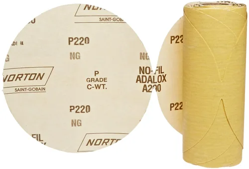 Norton 07660749240 Disco abrasivo para palo y arena con accesorio adhesivo sensible a la presión, óxido de aluminio, 6 pulgadas de diámetro, grano