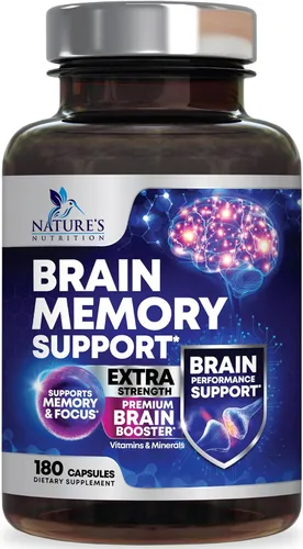 Miniatura 11 de Píldoras de suplemento de memoria cerebral, nootrópicos de fuerza 3X para concentración, claridad y apoyo de enfoque, salud cerebral, vitaminas