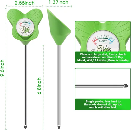 Miniatura 6 de UNIWA Medidor de humedad del suelo, medidor de agua para plantas de casa y plantas en macetas de interior, monitor de humedad del suelo para jardín