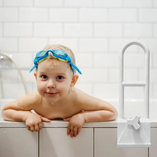 Miniatura 8 de Barandilla de seguridad para bañera, barra de agarre para bañera blanca, barra de agarre ajustable para ducha y baño, barra de agarre para baño