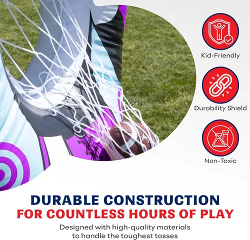 Miniatura 4 de Preferred Toys Juego inflable de fútbol de 65 pulgadas, juego de lanzamiento de red de doble cara con mini bolas, juguete deportivo para fiestas