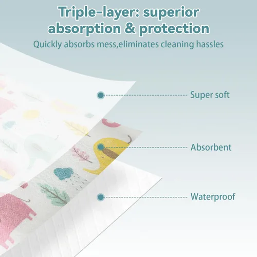 Miniatura 2 de 100 PCS Disposable Bibs for Toddlers, 5 Patterns Individually Packaged Baby Bibs with Catcher and Waterproof Liner for Boys Girls Eating, Baby