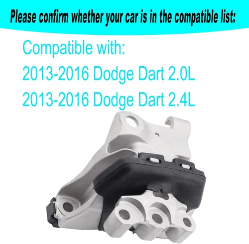Miniatura 2 de Soporte de motor delantero derecho con hidráulico compatible con Dodge Dart 2013-2016 2.0L 2.4L Reemplazo para 3364 A5674 68081488AH