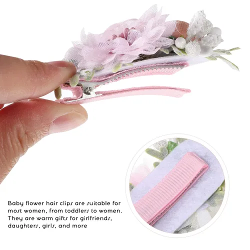 Miniatura 2 de Beaupretty 9 pinzas para el pelo de flores simuladas con diseño floral, accesorios de estilo bohemio para mujeres y niñas, fiesta diaria en la playa