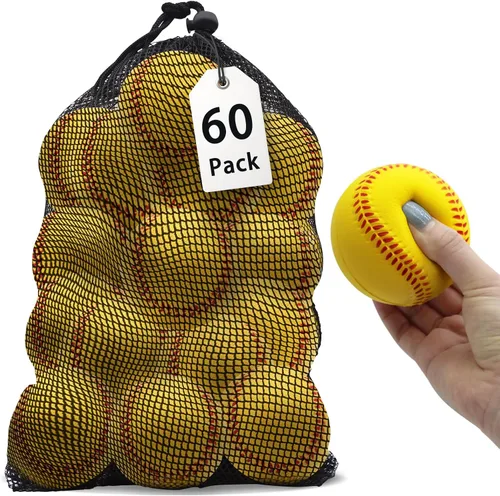 Miniatura 22 de Magicorange Béisbol, Bolas de Espuma para Entrenamiento de Béisbol Bolas de Práctica sin Marcado para Golpear, Lanzamiento Suave, Bateo, Campo