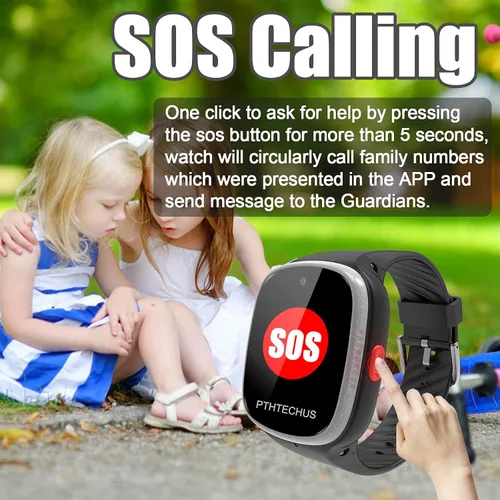 Miniatura 6 de PTHTECHUS Reloj inteligente 4G para niños, reloj inteligente para niños con WiFi, diario, mensajes de voz y videollamadas, ubicación GPS, modo
