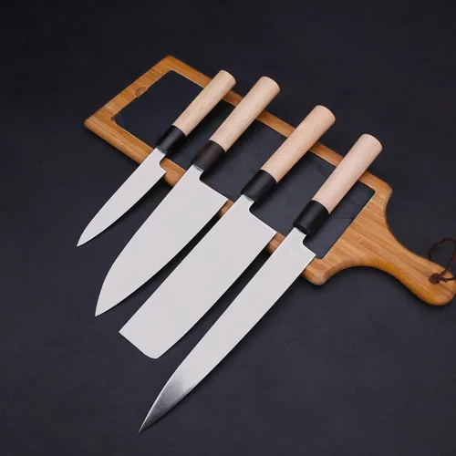 Miniatura 6 de WILDMOK GYUTO - Juego de 4 cuchillos de chef de sushi Yanagiba-Deba-Nakiri-Utilidad, cuchillos de fileteado de pescado con hoja de acero alemán