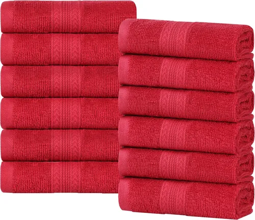 Miniatura 118 de Superior Juego de 6 toallas de mano de algodón ecológico, toallas pequeñas para spa, hotel, baño de invitados, cocina, secado rápido, suave