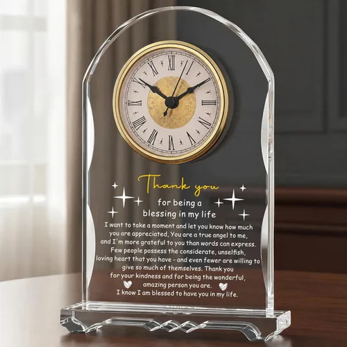 Miniatura 11 de Reloj de Cristal Significativo para Jubilación, Regalos para Mujeres y Hombres, Mejor Jefe de Todos, Feliz Reloj de Jubilación Placa de Regalo