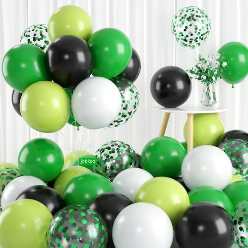 Miniatura 11 de Globos azul turquesa, 60 unidades de globos azul turquesa con globo azul metálico transparente, globos pastel azul bebé perla y turquesa