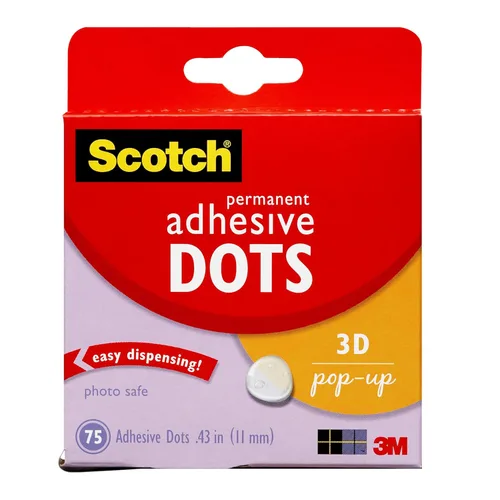 Scotch Puntos adhesivos, permanentes, 75 unidades, ideales para hacer tarjetas y álbumes de recortes (010-75PU)