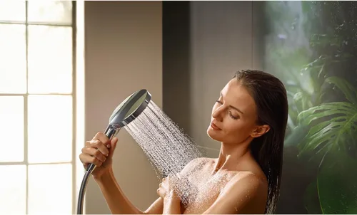 Miniatura 3 de hansgrohe Raindance Select S 04913000 - Juego de cabezal de ducha de mano ajustable de 5 pulgadas, moderno, 3 pulverizadores para lluvia, completo