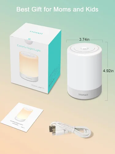 Miniatura 8 de Luz nocturna para bebé, lámpara de noche para lactancia materna, luz nocturna portátil para dormitorio de niños pequeños, lámpara de noche cálida