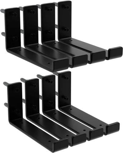 Paquete de 8 soportes de estante de 7.25 pulgadas de largo x 4 pulgadas de alto x 1.5 pulgadas de ancho, soporte de estante flotante de hierro de