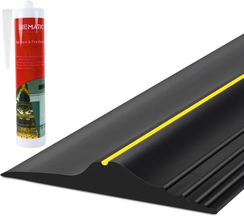 Miniatura 26 de Tira universal de goma para umbral de puerta de garaje de 10 pies, tira de sellado resistente a la intemperie, repuesto para bricolaje, no incluye