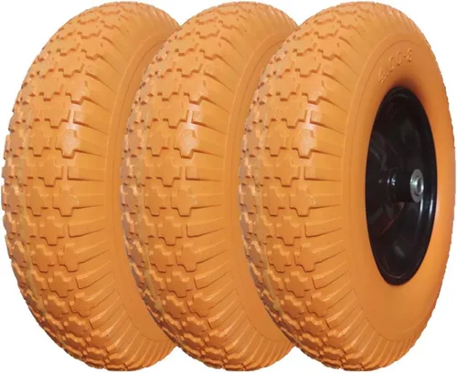 Miniatura 9 de Llantas de carretilla 4.80/4.00-8 con rodamientos de 3/4 y 5/8, buje plano libre de 3.5-6" Rueda de carretilla sólida de repuesto de 16 pulgadas
