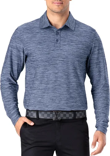 Miniatura 19 de NAVISKIN Camisas polo para hombre, de secado rápido, UPF 50, manga larga y corta, que absorben la humedad
