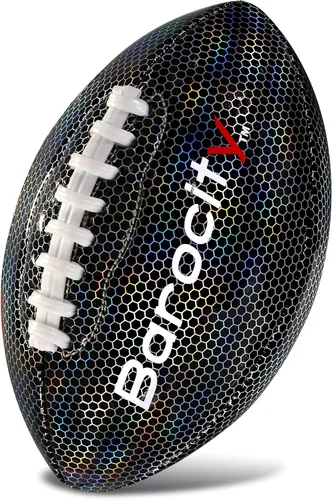 Balón de Fútbol Premium para Niños y Niñas Balón Oficial de Partido con Patrón Hexagonal Reflectante Iridiscente Arcoíris, Duradero para Interiores,