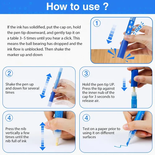 Miniatura 7 de JR.WHITE 36 rotuladores de pintura acrílica para pintura en roca, lienzo, madera, vidrio, tela, metal, plástico, marcadores de pintura para niños