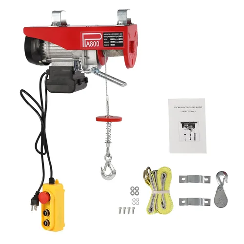Miniatura 10 de Polipasto eléctrico de 440 libras con control remoto con cable y cabrestante eléctrico de eslingas simples/dobles, alzamiento de ático, elevador