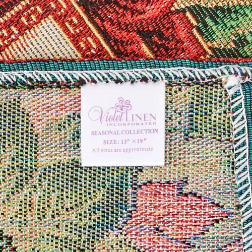Miniatura 3 de Violet Linen Juego de 4 manteles individuales decorativos con diseño de flor de pascuas de Navidad de 13 x 19 pulgadas