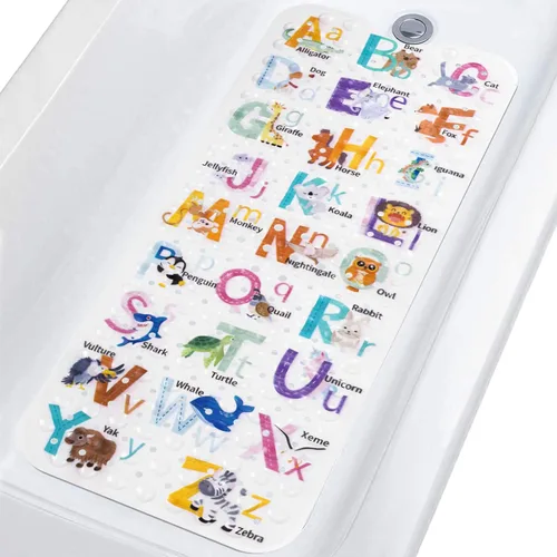 Topotdor Alfombra de Baño para Bebé para Bañera para Niños, 40 X 16 Pulgadas Extra Larga Alfombra de Bañera para Niños Pequeños Antideslizante,