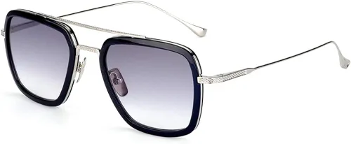Spider Man - Gafas de sol vintage con marco de metal cuadrado para hombres y mujeres diseño clásico de Downey Iron Man Tony Stark Shades