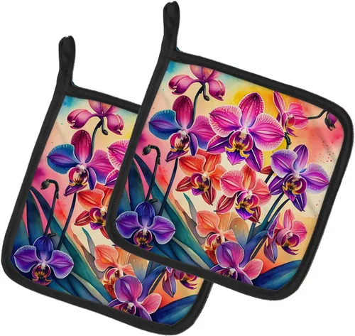 Miniatura 28 de Caroline's Treasures Juego de soportes para ollas de cocina coloridos de Asters, resistentes al calor, almohadillas calientes para cocinar, hornear