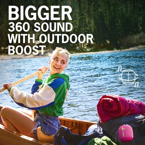 Miniatura 3 de ULTIMATE EARS WONDERBOOM 3, pequeño altavoz Bluetooth inalámbrico portátil, sonido de graves grandes de 360 grados para exteriores, impermeable, a