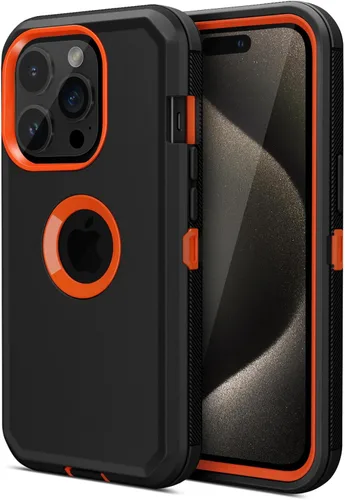 Miniatura 9 de Jiunai Funda para iPhone 15 Pro Max de Servicio Pesado con Protección contra Caídas Sin Pantalla de Doble Capa Resistente a Golpes Deportiva