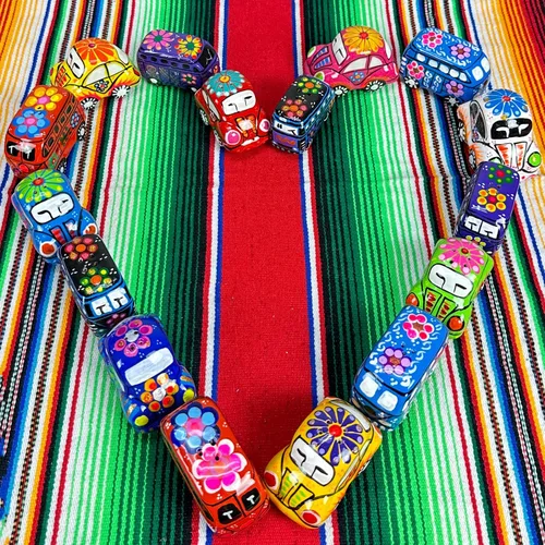 Miniatura 3 de FFX Artesania Salero mexicano – Diseño retro de los años 60 hippie artesano auto y mini autobús – Carrito y Autobús – Hecho a mano Saleros
