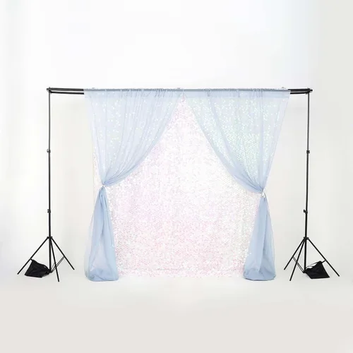 Miniatura 9 de Efavormart - Kit de soporte de fondo de barra transversal triple de 8 x 10 pies, soporte de fondo metálico ajustable 3 en 1, sistema de fotografía