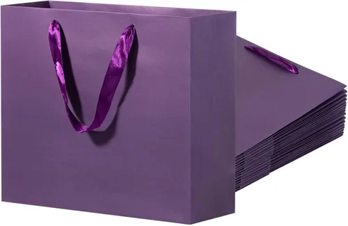 driew Bolsas de regalo de tamaño mediano con asas, 12.6 x 4.5 x 11 pulgadas, bolsas de regalo de papel de tamaño mediano a granel resistentes para